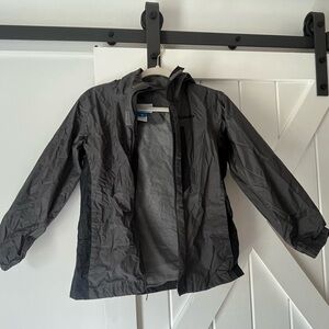 Columbia Kids Black and Charcoal Hooded Raincoat